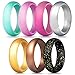 ThunderFit Women’s Silicone Engagement Rings, 5.5mm Wide, 2.1mm Thick, Wedding Rubber Bands, Variety Multipack 2/3/4/7