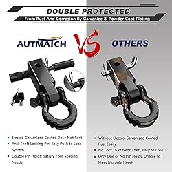 AUTMATCH Shackle Hitch Receiver 2 Inch - 3/4" D
