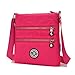 Tiny Chou Multilayer Zipper Pockets Water Resistant Nylon Fabric Crossbody Bag Shoulder Bag for Girl