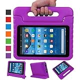 Fire 7 Case,Fire 7 2015 Case,SNOW WI®-Kids Shock Proof Convertible Handle Stand Light Weight Super Protective Stand Cover for Amazon Fire Tablet (7 inch Display, 2015 Release Only) (Purple)