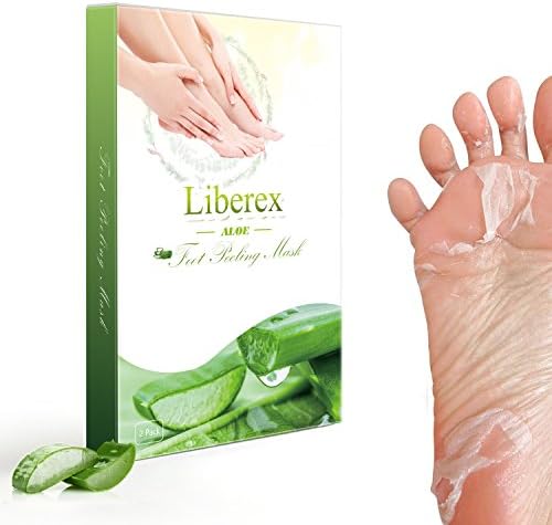 Liberex Exfoliating Foot Peeling Mask - 2 Pairs Aloe Scented Peel Booties for Callus Dead Skin, Get Soft Touch Smooth Feet in 1 Week, Repair Rough Heels for Men Women