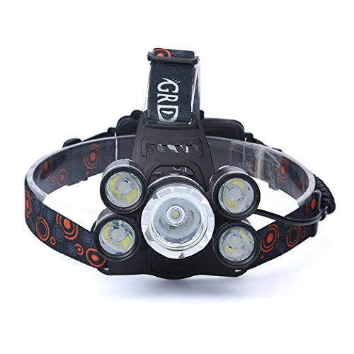Kshion 35000LM 5x CREE XM-L T6 LED Headlamp Headlight Flashlight Head Light Lamp 18650