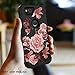 RabeMall Google Pixel 2 Case Unique Pretty Flowers for Girls/Women Anti-Fingerprint Three Layer High Impact Resistant Hybrid Shockproof Protective Cover,Floral Black