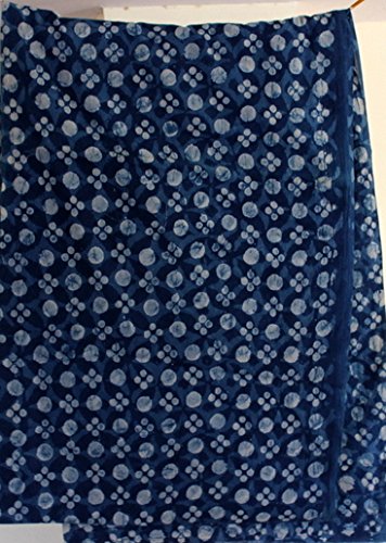 Handicraftofpinkcity by Yards Blue New Indigo Dye Hand Block Print Cotton Dabu Print Fabric Indigob Color Ssth%2