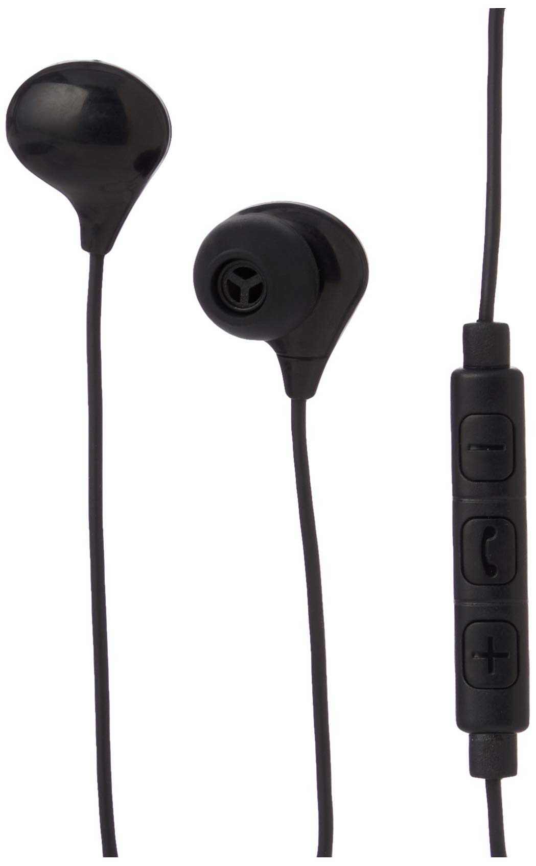 Juice® Wired Earphones with Microphone, 3.5mm AUX Plug, Pure Sound, Lightweight Design for iPhone, iPod, iPad, Samsung and Android - Black