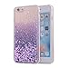 iPhone 6S Case, SAUS iPhone 6 Case, Funny Liquid Infused with Floating Bling Glitter Sparkle Dynamic Flowing Hybrid Bumper Case for iPhone 6/6S (Purple)