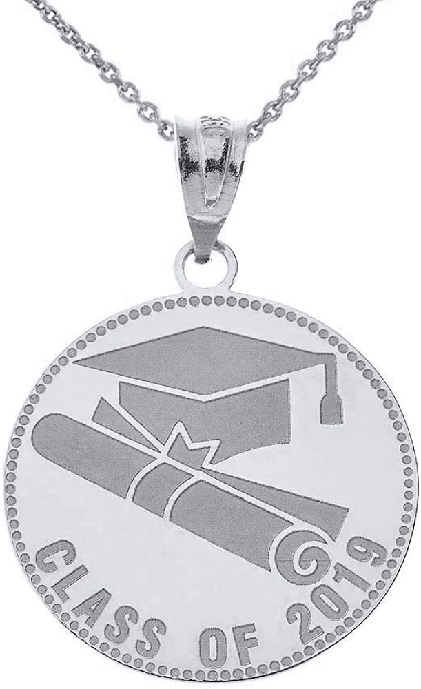Certified 14k White Gold Personalized Diploma & Cap Charm