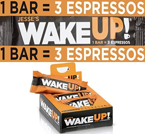 WAKE UP 1 Bar 3 ESPRESSOS Vegan Gluten Free Energy Bar 250mg 
