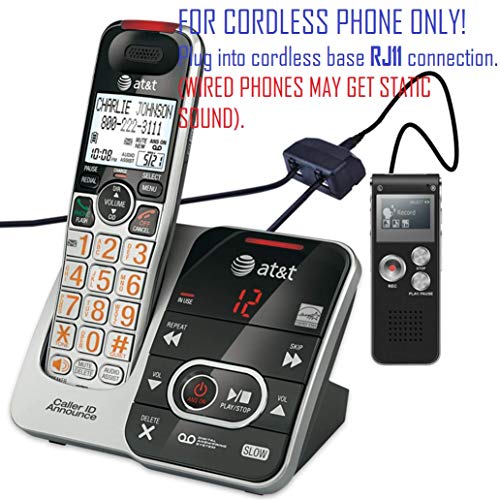 NeeGo Digital Voice Activated Recorder for Lectures 8GB with USB Light Weight Portable MP3 Player with Mic 3.5mm Microphone - Plus Telephone Pickup Cordless Landline Phone Recording Device Recorder