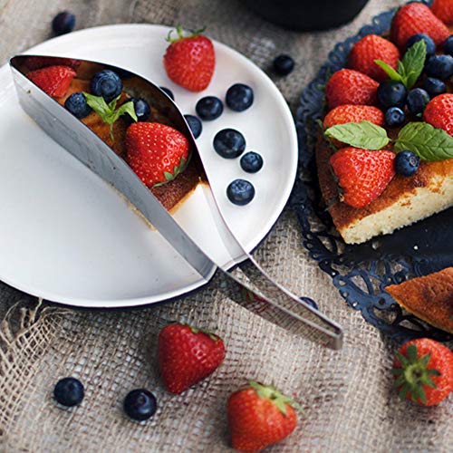 Stainless Steel Cake Slice Cake Pie Pastry Server One-Hand Design Cake Cutter Easy to Use Slicer Pie Knife Cake Lifter Tools Kitchen Utensils Plastic Gadget Perfect Presentation Cake (Bright silver)