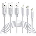 Quntis USB Cable for iPhone 13 [MFi Certified], 3Pack 3/6/10 FT iPhone Charger Cord USB A to Lightning Cable, Phone Charging Cord for iPhone 14 Pro Max 13 Mini 12 11 X 8 7 6 Plus iPad Airpods - White