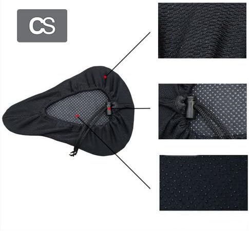 Cycle Sun - Black Soft Silica Gel Bike Seat Cover, Gel Cushion, Foam Padded Soft Gel, Bike Saddle, Seat Cushion Pad Cover for Mountain Biking, Outdoor Biking or Exercise Bike for Extra Comfort