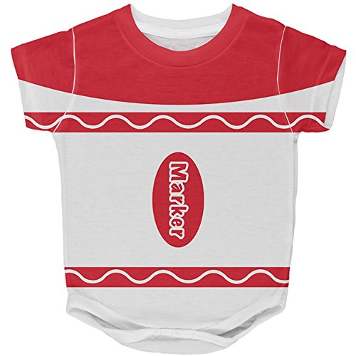 Halloween Marker Costume Red All Over Baby One Piece