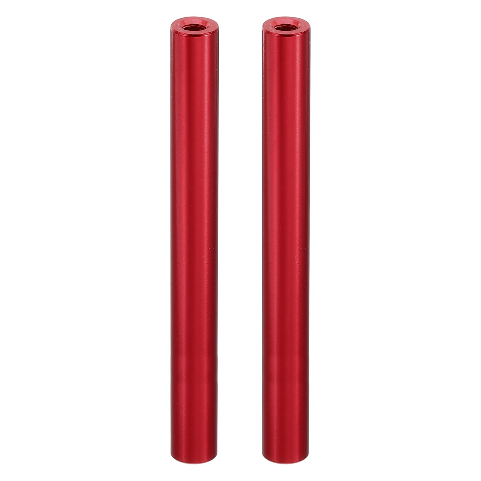 PATIKIL 2pcs M3 Metal Threaded Standoff Spacer Nuts, Round Aluminum Spacers Female Coupling Screws, 1/8" ID x 1/4" OD, Red 3x6x60mm — image 1