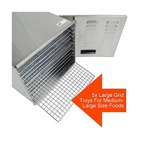 Crawford-Kitchen-Commercial-Food-Dehydrator-Stainless-Steel-Easy-To-Clean-Body-Pro-Quality-Dehydrated-Raw-Food-Jerky-Maker-1000W-Ultra-High-Effieciency-Design