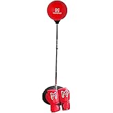 Punching Bag with Stand for Kickboxing, MMA & Reflex Training – Freestanding Heavy Bag Boxing Set with Speed Bag & Gloves – Adjustable Height for Adults & Teens – Great for Cardio