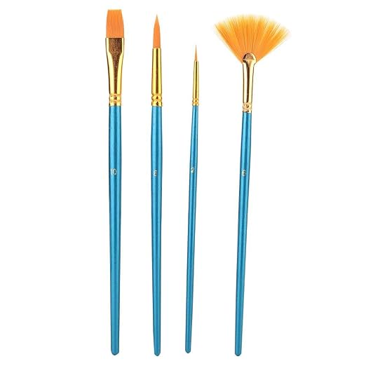 4 Pezzi Pennelli Per Pittura Set Pittura Acrilica Disegno