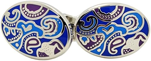 HEHIM(TM) 2 PCS Cuff Links for Men Colorful Abstract Flower With Gift Box FCL-030