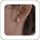 Yheakne Boho Crystal Heart Pearl Earrings Tiny Rhinestone Heart Stud Earrings Silver Cz Pearl Crystal Earrings White Pearl Stud Earrings Jewelry for Women