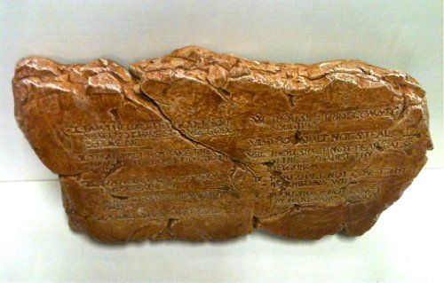 Religious Cast Stone Ten Commandments Garden Plaque Decorative Christmas Gift Terracotta Finish