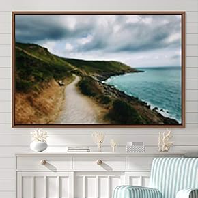 signwin Framed Canvas Wall Art Coastal Scenery Aerial...
