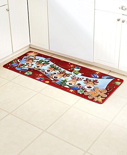 Amazon Com 52 Happy Holiday Reindeer Kitchen Rug Garden Outdoor