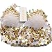 ZLTdream Belly Dance Chiffon Banadge Top With Chest Pad Hanging bells and coins White
