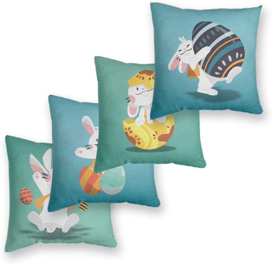 Almofadas Decorativas Coelhos - Kit 4 Capas