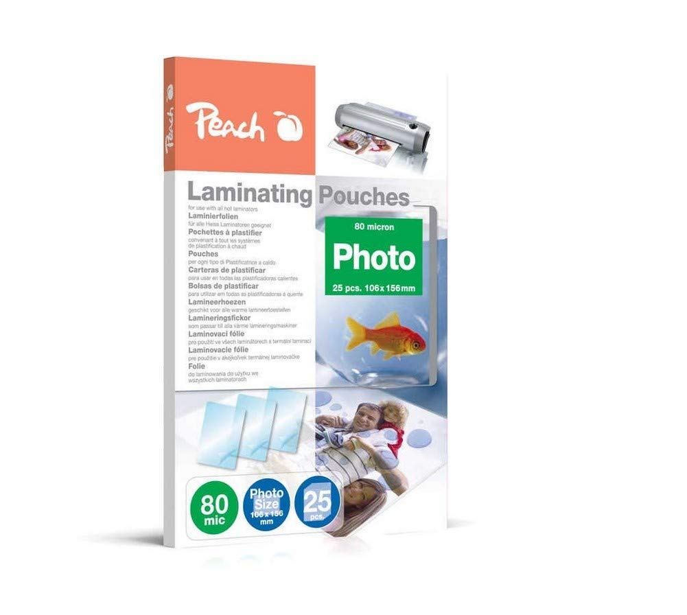 Peach S-PP080-20 Laminating Pouches 10 x 15 cm 80 microns Pack of 25