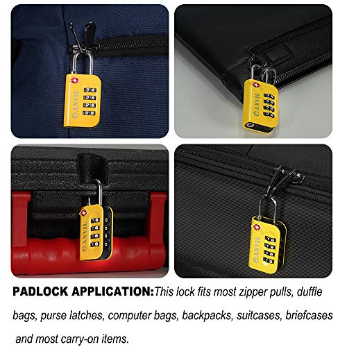 TSA Approved Luggage Lock 4 Digit Combination Padlocks with a