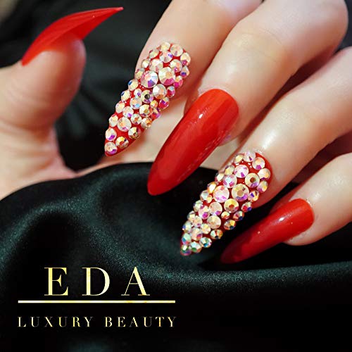 EDA LUXURY BEAUTY RED 3D GLAMOROUS JEWEL DESIGN Full Cover Press On Gel Glitter Artificial Nail Tips Shiny Acrylic Extreme False Nails Extra Long Sharp Round Almond Stiletto Super Fashion Fake Nails 1 EDA LUXURY BEAUTY RED 3D GLAMOROUS JEWEL DESIGN Full Cover Press On Gel Glitter Artificial Nail Tips Shiny Acrylic Extreme False Nails Extra Long Sharp Round Almond Stiletto Super Fashion Fake Nails
