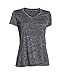 Under Armour Women's Tech V-Neck - Twist Logo, Black (001)/Graphite, Small