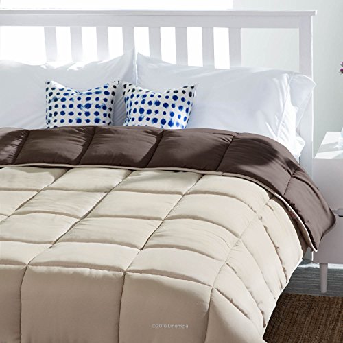 LINENSPA Reversible Down Alternative Quilted Comforter with Corner Duvet Tabs -  eBay