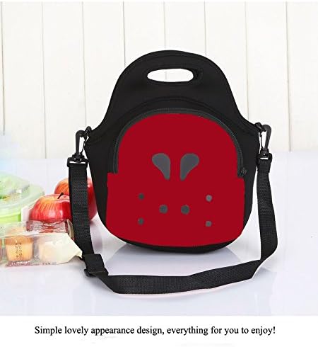 Neoprene Water Resistant Portable Lunch Bag Carry Case Tote with Zipper Strap Box Cooler Container Bags Picnic Outdoor Travel Fashionable Handbag Pouch for Women Men Kids Girls(black) …