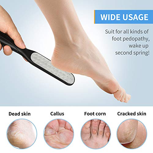 The set also includes five compression towels, which can be used to clean and exfoliate the feet before using the foot files. These towels are designed to create a gentle exfoliating action that helps to remove dirt, dead skin, and other impurities from the skin, leaving it soft and smooth.