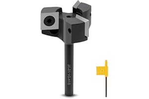 CNC Spoilboard Surfacing Router Bit 1/4" Shank Flattening Bit with 4pcs Indexable Carbide Inserts for Slab Flattening Woodwor