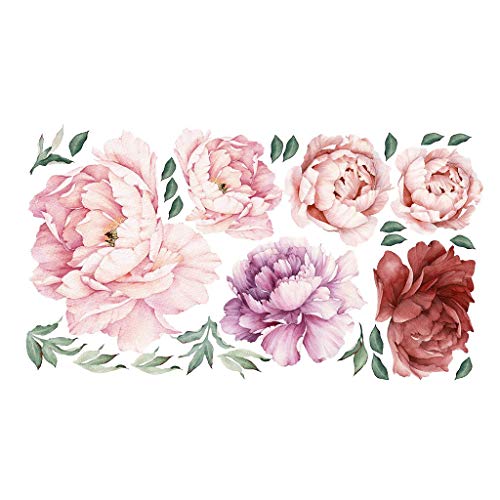 image for Fine Rose Flowers Wall Sticker,Peony Rose Flowers Wall Sticker Art Nur