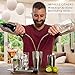 Boston Cocktail Shaker Set - Professional Bar Drink Mixing Supplies - Ultimate Collection Bartender Muddler Kit, Stainless Steel Martini Shakers, Gold with Black Velvet Sleeve