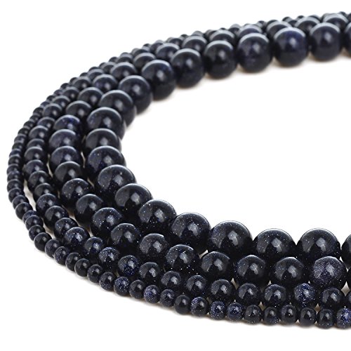 5mm Natural Blue Sandstone Beads Round Gemstone Loose Beads for Jewelry Making (78-80pcs/strand)