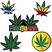Assorted 420 Leaf Iron on Patches Sew on Embroidered Applique, 5Pcs