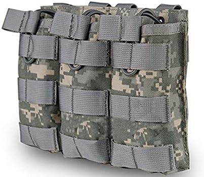 HFDA M4 M16 AR15 Magazine Pouch - Open Top Mag Holder - Triple Airsoft MOLLE Mag Pouch (ACU)