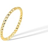 munone 1mm Thin Twist Pinky Ring for Women,14k Gold Plated Titanium and Stainless Steel Simple Dainty Band Ring