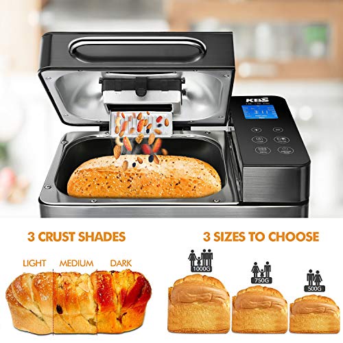 KBS 17in1 Bread Maker Machine with Dual Heaters, 710W Bread Machine