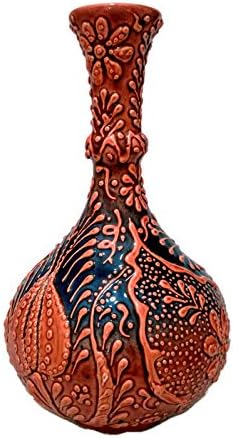 ceyzey Handmade Turkish Ceramic Vase Whimsical Botanical