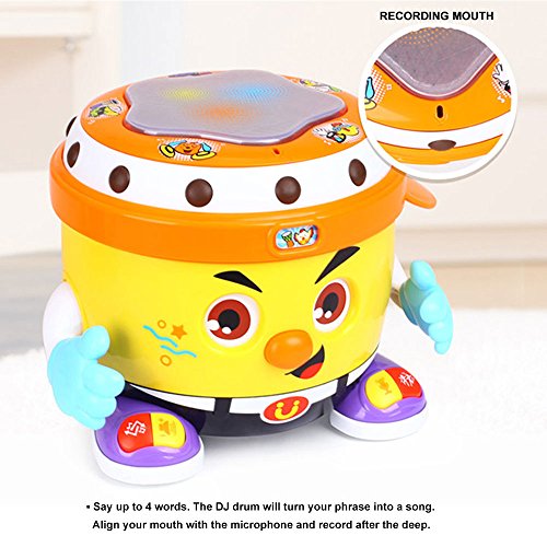 Woby Interactive DJ Drum Hip Hop Development Musical Dance Voice Recording Educational Learning Gift Fun Toy for Toddler Baby Boy Girl - Thumbnail 5