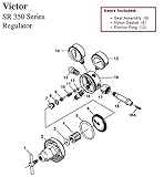 Victor SR350D Oxygen Regulator Rebuild/Repair Parts Kit