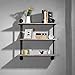 MyGift 3-Tier Rustic Wood Wall Mounted Floating Display Shelf with Black Industrial Style Pipe, Brown