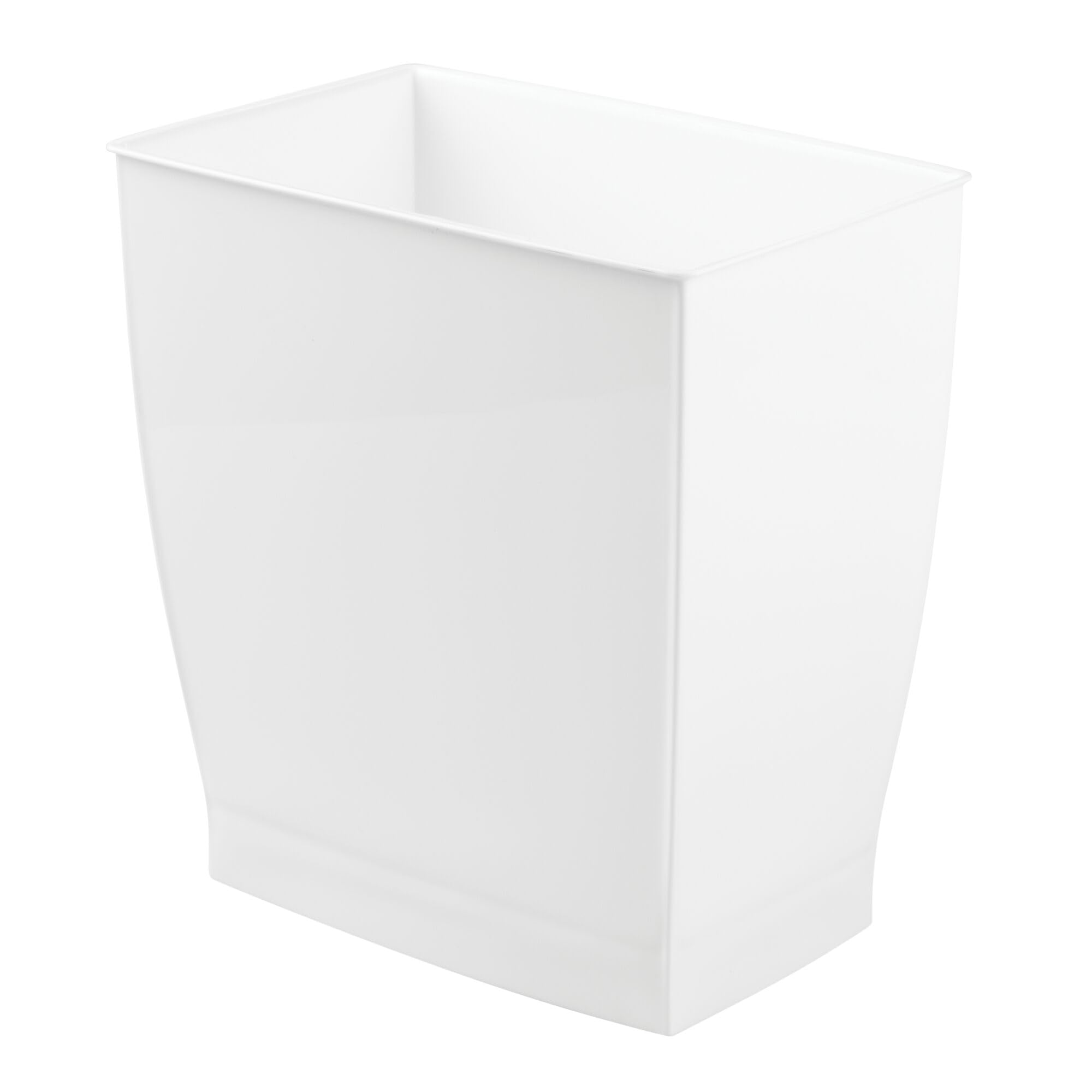 Photo 1 of ***a corner is a bit broken***iDesign,Plastic Spa Rectangular Trash, Waste Basket Garbage Can for Bathroom, Bedroom, Home Office, Dorm, College, 2.5 Gallon, White