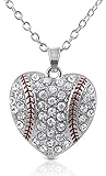 Womens/Teens Crystal Heart Shaped Pendant Necklace 