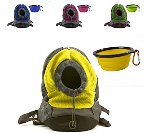 Dog Pet Backpack – Back or Front Chest Carrier - Yellow/Medium